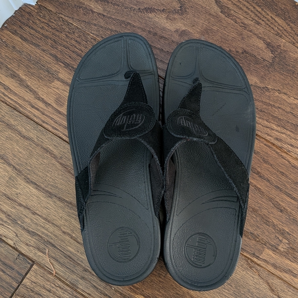 Fitflop Women's Black Oasis Thong Sandals Size 9 Wobbleboard - Picture 3 of 9